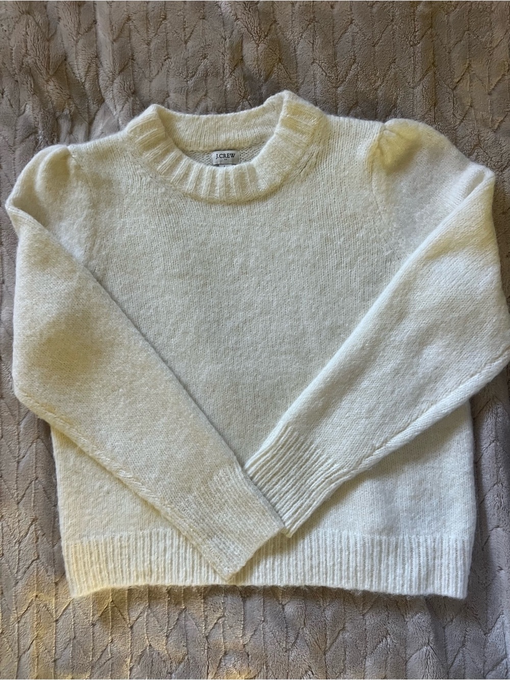 J. Crew Off-White Crewneck Alpaca Wool-Blend Sweater